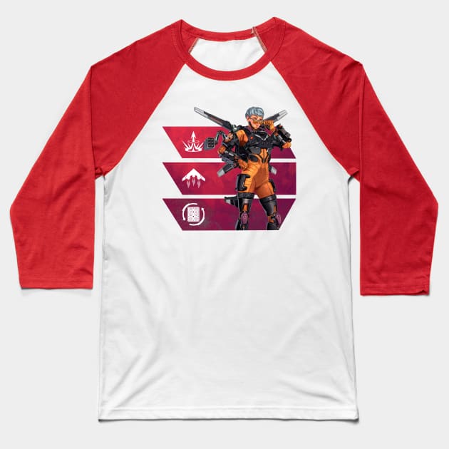 Valkyrie Apex Legends Baseball T-Shirt by Paul Draw